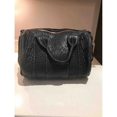 Pre-owned Alexander Wang Rocco Leather Crossbody Bag In Black