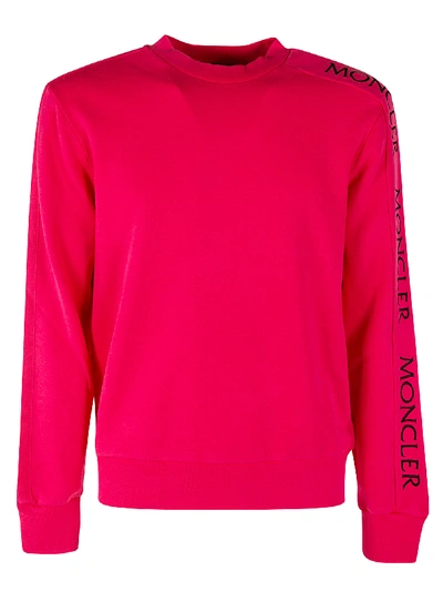 Shop Moncler Logo Sleeve Sweatshirt In Pink
