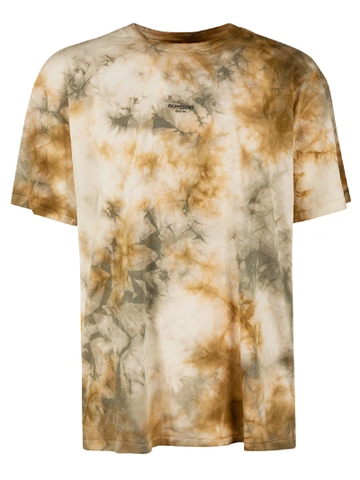 Shop Represent Textured Print T-shirt In Light Marble