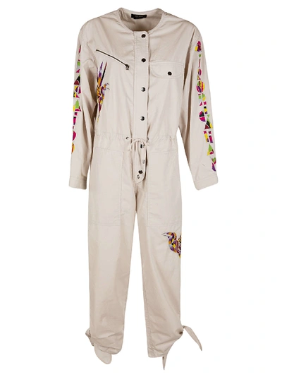 Shop Isabel Marant Buttoned Jumpsuit In Off-white