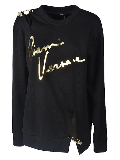Shop Versace Distressed Logo Sweatshirt