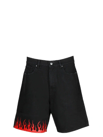 Shop Vision Of Super Fire Denim Shorts In Black