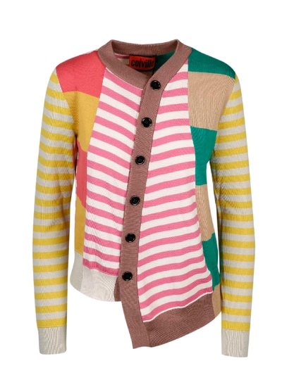 Shop Colville Asymmetric Cardigan In Multicolour