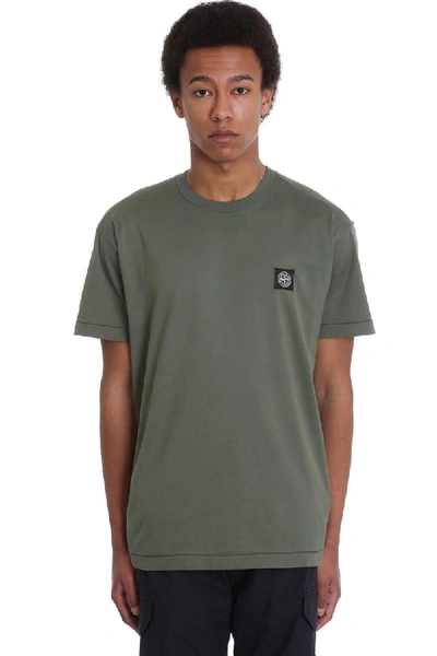Shop Stone Island T-shirt In Green Cotton