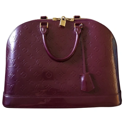 Large Louis Vuitton Alma Patent Leather Handbag In Dark Purple - Brilliance  Jewels