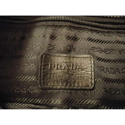 Pre-owned Prada Leather Clutch Bag In Black