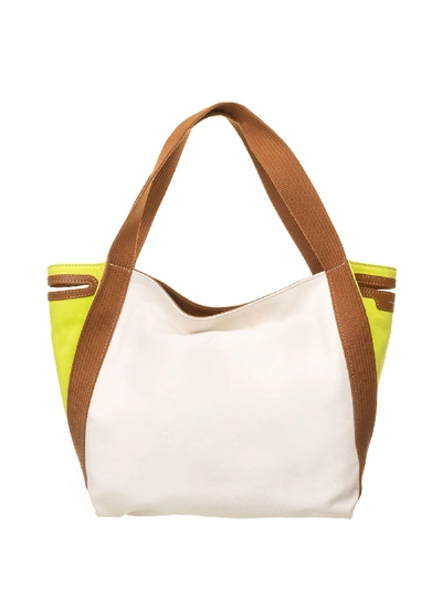 Shop Gianni Chiarini Asia Large Shoulder Bag In Lime/corda