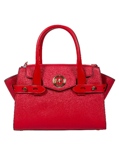 Shop Michael Kors Carmen Small Tote In Bright Red