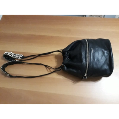 Pre-owned Pinko Leather Backpack In Black