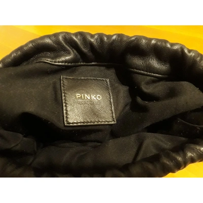 Pre-owned Pinko Leather Backpack In Black