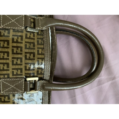 Pre-owned Fendi Cloth Handbag In Khaki