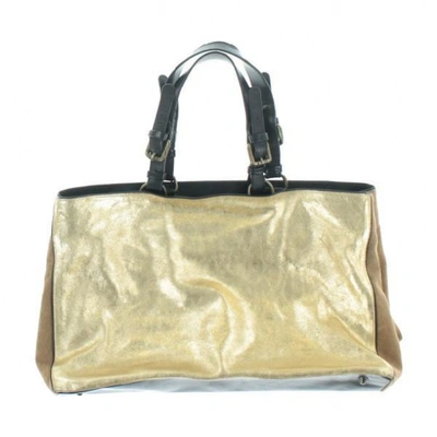 Pre-owned Dries Van Noten Gold Cloth Handbag