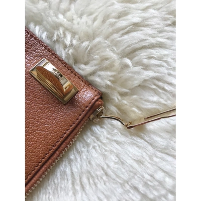 Pre-owned Max Mara Atelier Leather Clutch Bag In Camel