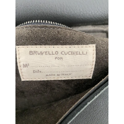 Pre-owned Brunello Cucinelli Leather Backpack In Grey