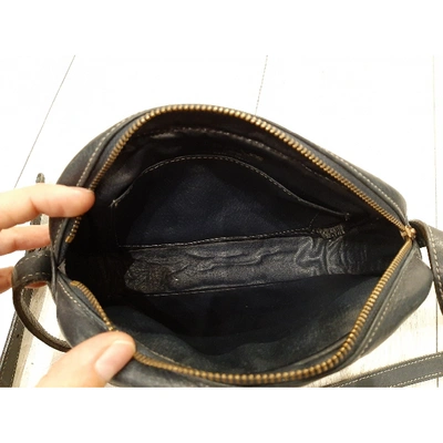 Pre-owned Courrèges Leather Crossbody Bag In Navy