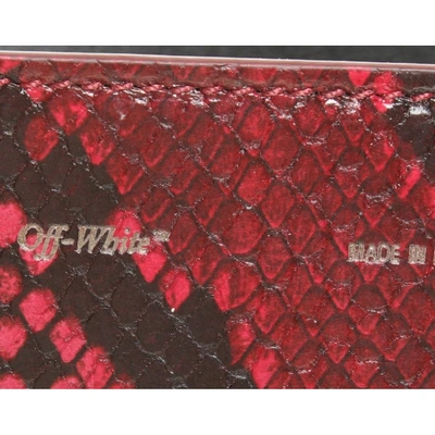 Pre-owned Off-white Binder Leather Handbag In Burgundy