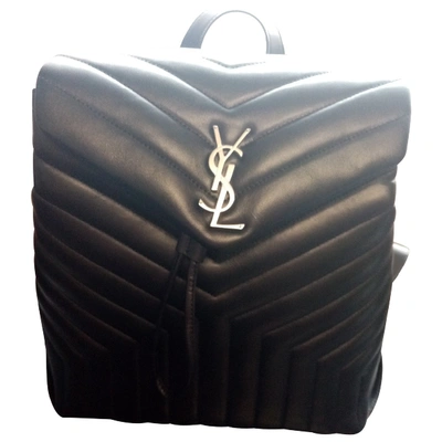 Pre-owned Saint Laurent Black Leather Backpacks