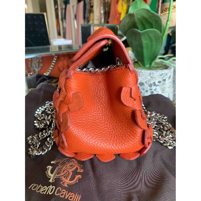 Pre-owned Roberto Cavalli Leather Handbag In Orange
