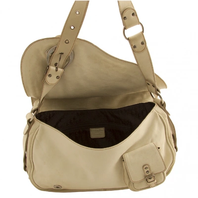 Pre-owned Dior Saddle White Leather Handbag