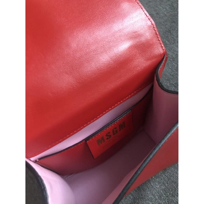 Pre-owned Msgm Leather Handbag In Red
