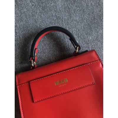 Pre-owned Msgm Leather Handbag In Red