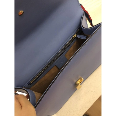 Pre-owned Gucci Sylvie Leather Handbag In Blue