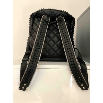 Pre-owned Philipp Plein Leather Backpack In Black