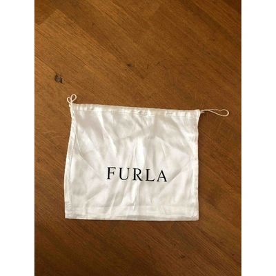 Pre-owned Furla Metropolis Leather Clutch Bag In Black