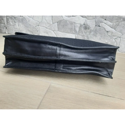 Pre-owned Versace Cloth Clutch Bag In Black