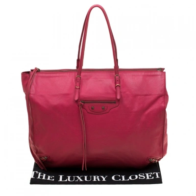 Pre-owned Balenciaga Papier Pink Leather Handbag