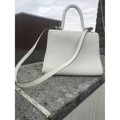 Pre-owned Delvaux Le Brillant White Leather Handbag