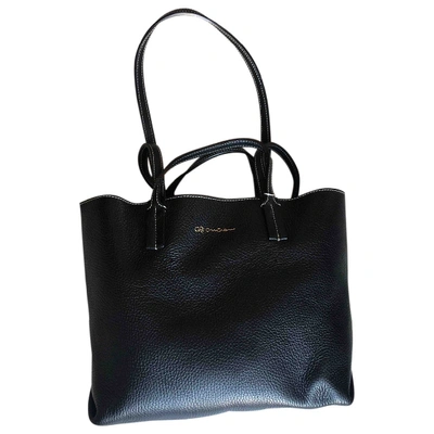 Pre-owned Cruciani Leather Handbag In Black