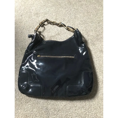 Pre-owned Anya Hindmarch Patent Leather Handbag In Navy