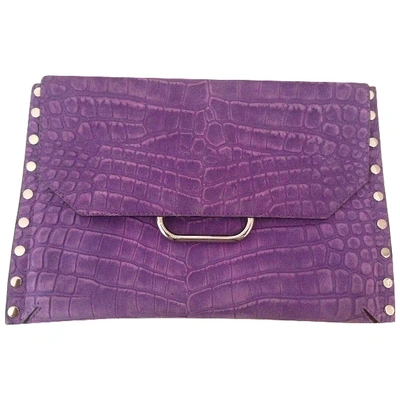 Pre-owned Isabel Marant Purple Leather Clutch Bag