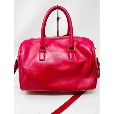 Pre-owned Saint Laurent Bowling Leather Crossbody Bag In Pink