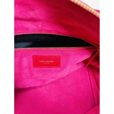 Pre-owned Saint Laurent Bowling Leather Crossbody Bag In Pink