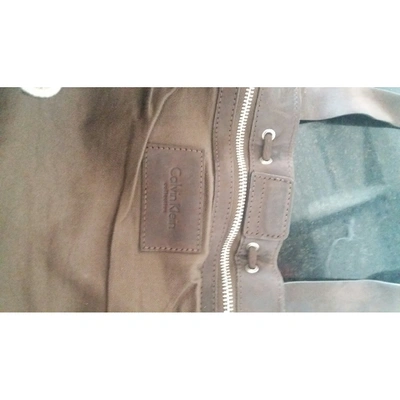 Pre-owned Calvin Klein Beige Leather Handbag