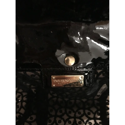 Pre-owned Emporio Armani Black Patent Leather Clutch Bag