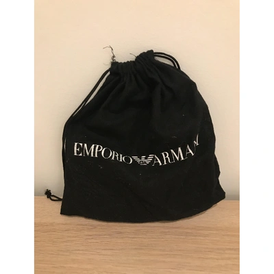Pre-owned Emporio Armani Black Patent Leather Clutch Bag