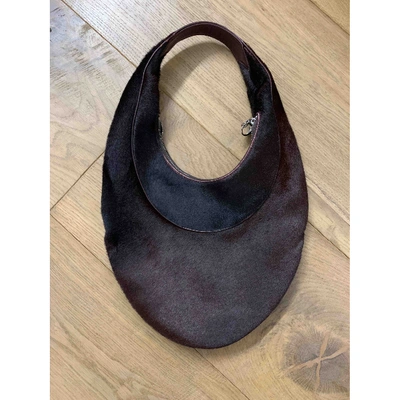 Pre-owned Bulgari Burgundy Pony-style Calfskin Handbag
