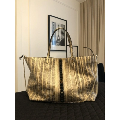 Pre-owned Valentino Garavani Beige Python Handbag