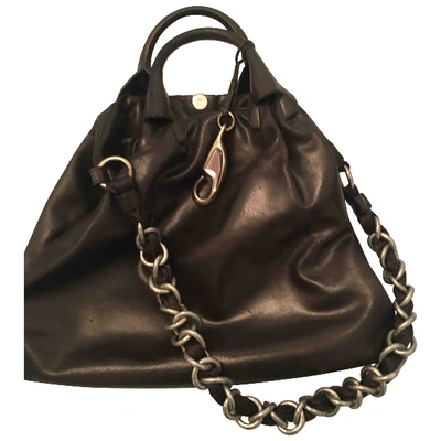 Pre-owned Fay Leather Handbag In Black