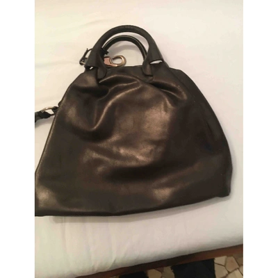 Pre-owned Fay Leather Handbag In Black