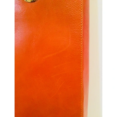 Pre-owned Michael Kors Leather Tote In Orange