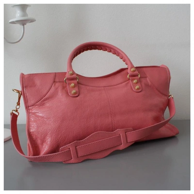 Pre-owned Balenciaga Part Time Leather Crossbody Bag In Pink