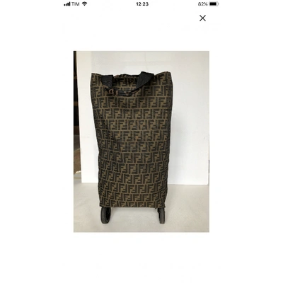 Pre-owned Fendi Brown Cloth Travel Bag