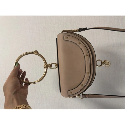 Pre-owned Chloé Bracelet Nile Leather Handbag In Beige