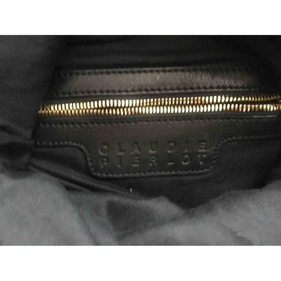 Pre-owned Claudie Pierlot Leather Clutch Bag In Black