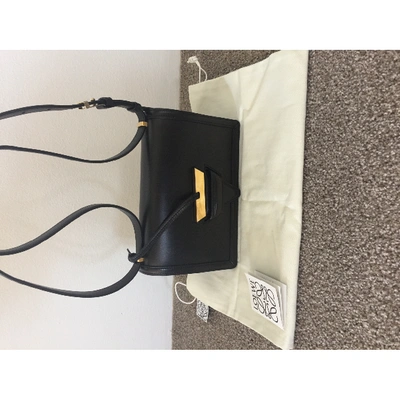 Pre-owned Loewe Barcelona Black Leather Handbag