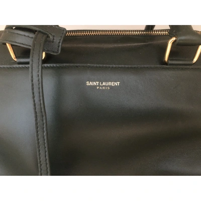 Pre-owned Saint Laurent Duffle Leather Handbag In Green